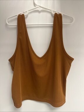 SHEIN Deep Caramel V-Neck Tank Top